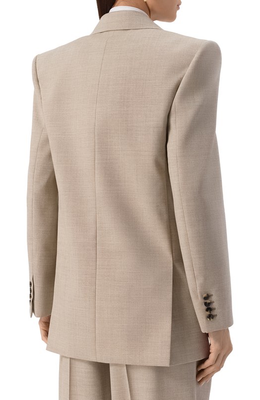 Шерстяной жакет Saint Laurent 823616/Y5K17 Бежевый  823616/Y5K17 Фото 4