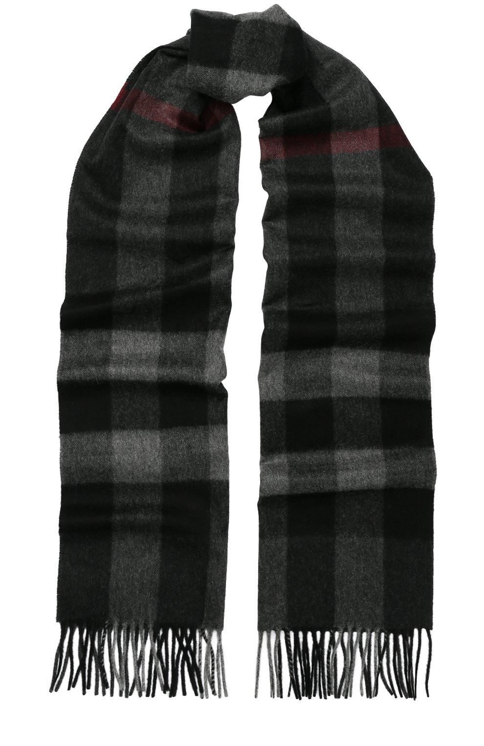 Кашемировый шарф в клетку с бахромой BURBERRY, арт. 4031051, фото 1