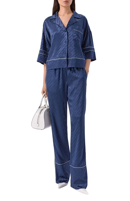 Атласные брюки Off-White 0WCA18ZF25FAB001 Синий  0WCA18ZF25FAB001 Фото 2