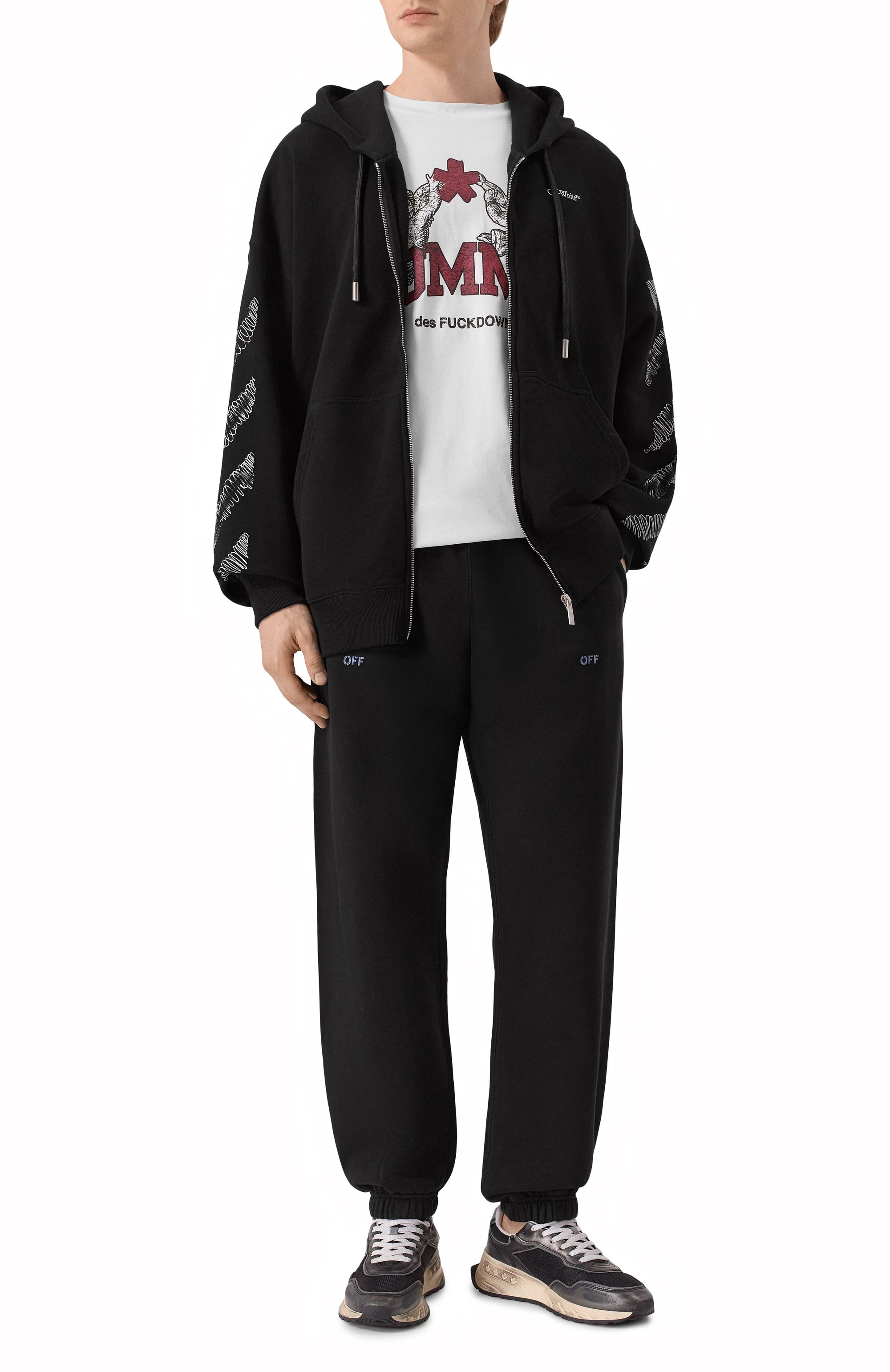 Хлопковые джоггеры OFF-WHITE, арт. 0MCH057F25FLE003, фото 2