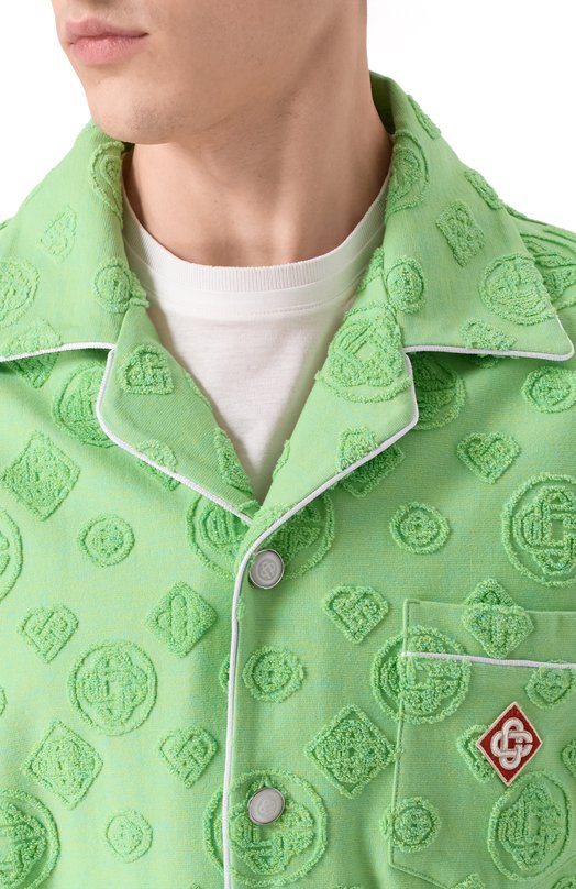 Хлопковая рубашка Casablanca M-SP26-SH-085-01 Зелёный  M-SP26-SH-085-01 Фото 5