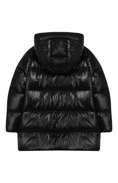 Детская пуховая куртка с капюшоном MONCLER ENFANT черного цвета, арт. E2-954-49962-85-68950/12-14A | Фото 2 (Рукава: Длинные; Материал утеплителя: Пух и перо; Материал внешний: Синтетический материал; Материал подклада: Синтетический материал; Статус проверки: Проверена категория, Проверено; Девочки Кросс-КТ: Пуховик-верхняя одежда; Кросс-КТ: Зима; Материал сплава: Проставлено, Проверено; Драгоценные камни: Проставлено)