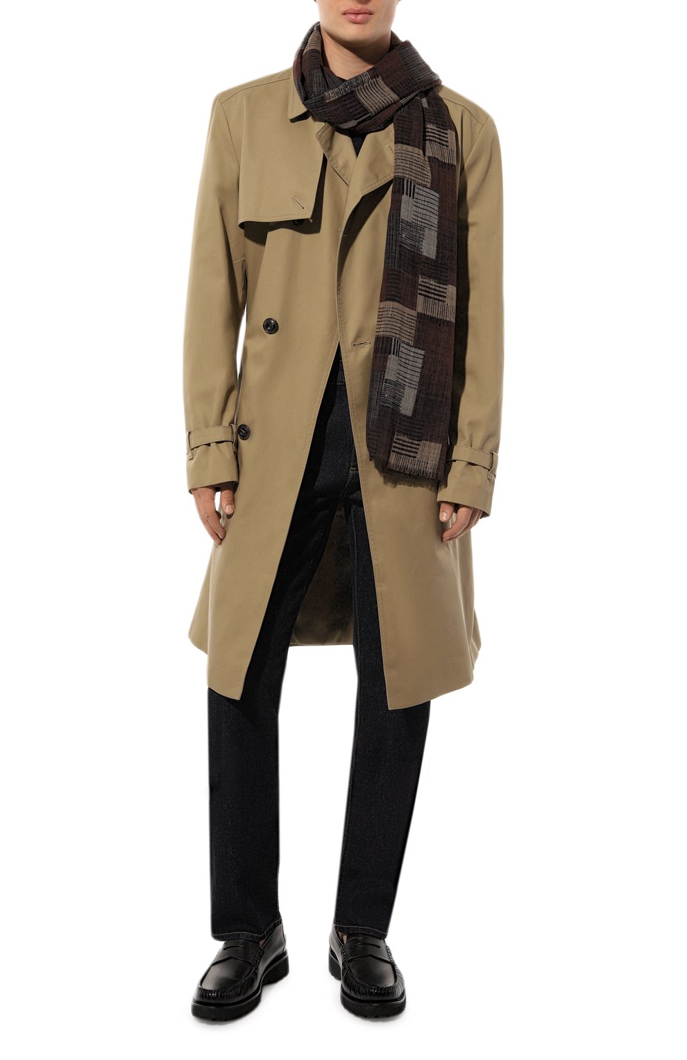 Шерстяной шарф CORNELIANI коричневого цвета по цене 21950 руб., арт. 92B347-3829023, фото 3 Шерстяной шарф CORNELIANI, арт. 92B347-3829023, фото 3