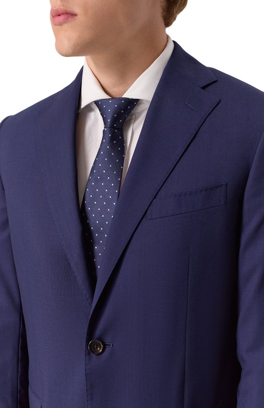 Шелковый галстук Canali 18/HJ04376 Синий  18/HJ04376 Фото 2