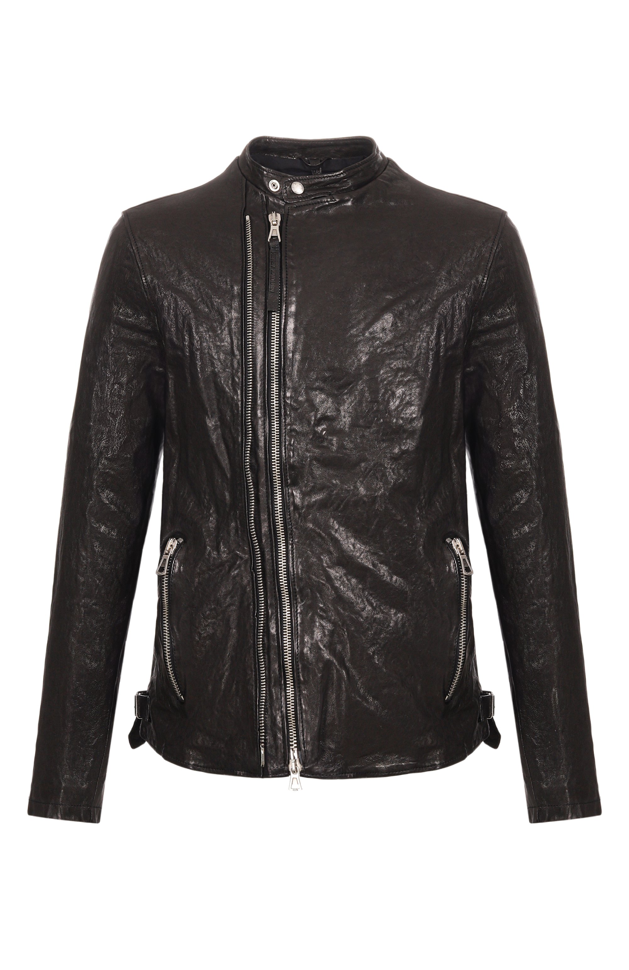 Кожаная куртка NEVER ENOUGH черного цвета по цене 108000 руб., арт. 2B6M072-148/MJL078 LT-42, фото 1 Кожаная куртка NEVER ENOUGH, арт. 2B6M072-148/MJL078 LT-42, фото 1