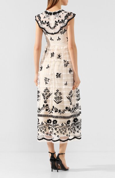 Платье-миди REDVALENTINO бежевого цвета по цене 151500 руб., арт. TR3VA11D/4T6, фото 4 Платье-миди REDVALENTINO, арт. TR3VA11D/4T6, фото 4