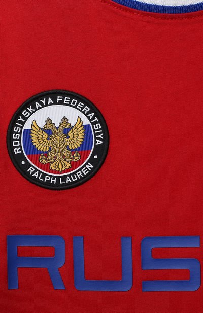 Хлопковая футболка POLO RALPH LAUREN красного цвета по цене 6170 руб., арт. 323813368, фото 3 Хлопковая футболка POLO RALPH LAUREN, арт. 323813368, фото 3