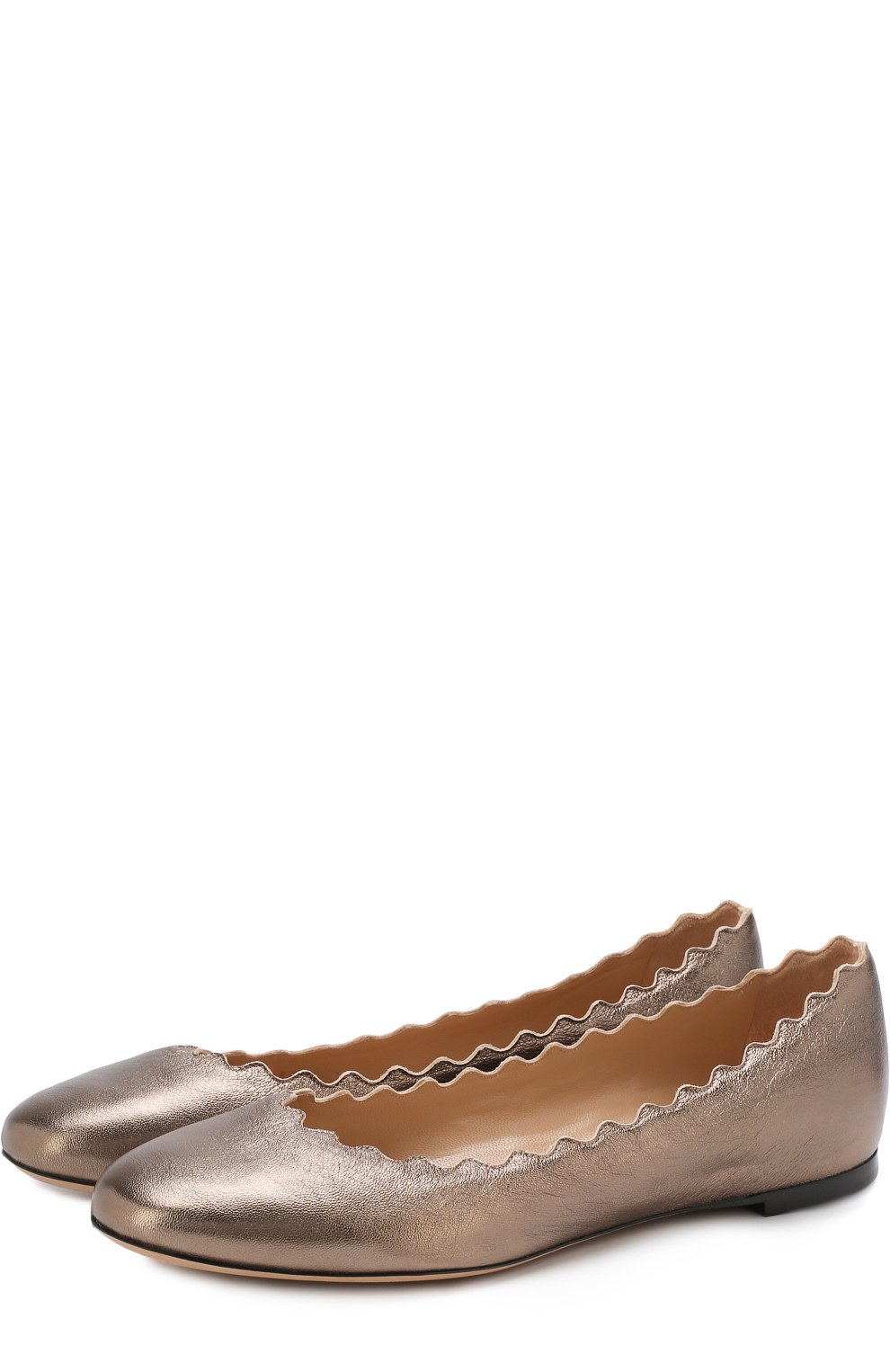 Балетки lauren из металлизированной кожи CHLOÉ, арт. CHC16U16070, фото 1