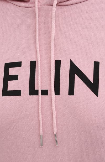 Хлопковое худи CELINE светло-розового цвета по цене 77750 руб., арт. 2Y369052H, фото 5 Хлопковое худи CELINE, арт. 2Y369052H, фото 5