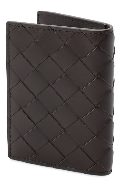 Кожаный футляр для кредитных карт BOTTEGA VENETA темно-коричневого цвета по цене 32200 руб., арт. 592619/VCPQ4, фото 2 Кожаный футляр для кредитных карт BOTTEGA VENETA, арт. 592619/VCPQ4, фото 2