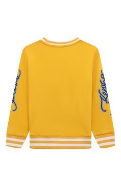 Детский хлопковый свитшот KENZO желтого цвета, арт. K60328/6-12 | Фото 2 (Рукава: Длинные; Материал сплава: Проставлено; Материал внешний: Хлопок; Драгоценные камни: Проставлено; Материал подклада: Хлопок; Мальчики Кросс-КТ: Свитшот-одежда; Ростовка одежда: 6 лет | 116 см, 10 - 11 лет | 140 - 146см, 8 лет | 128 см, 12 лет | 152 см)