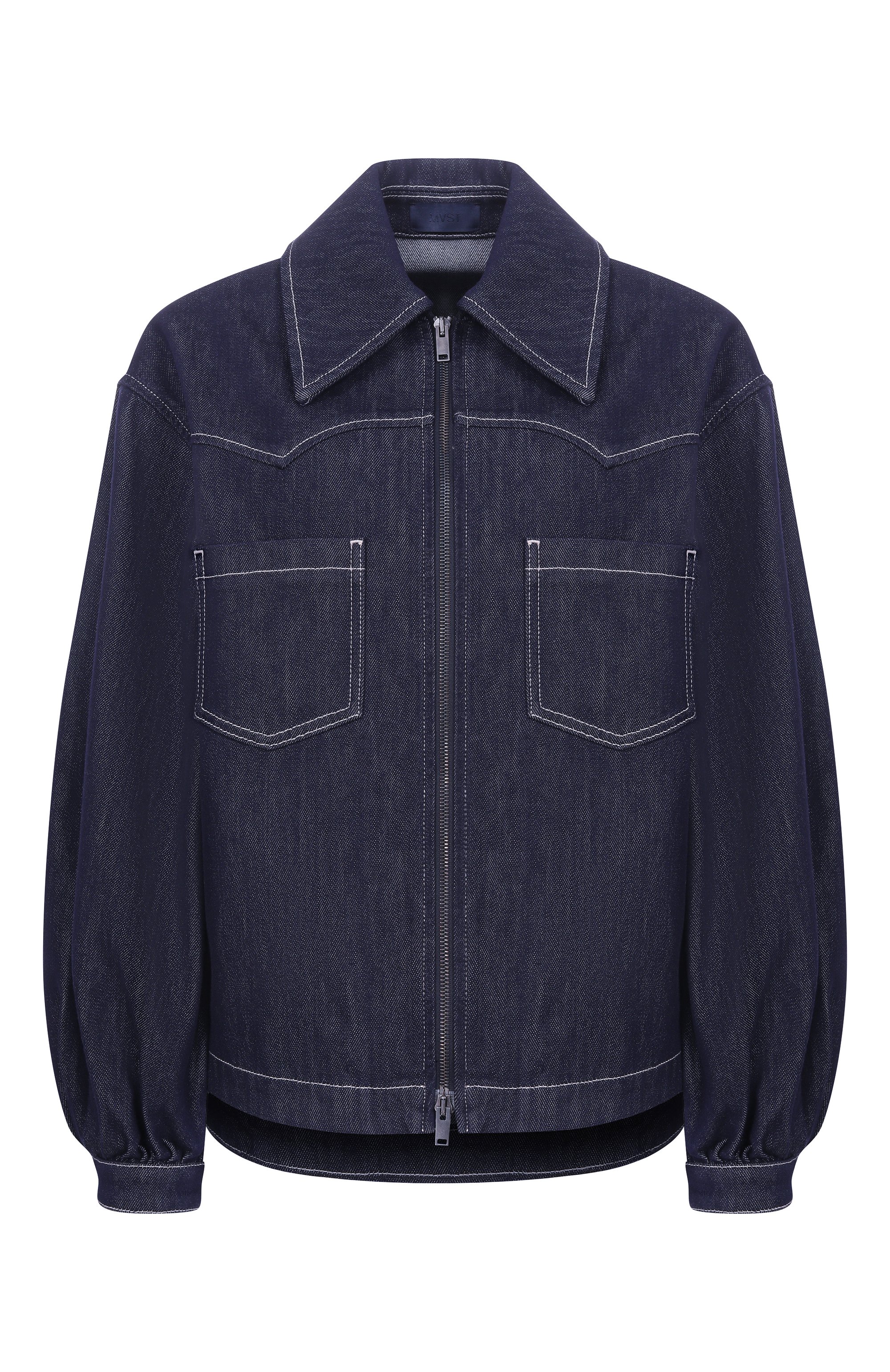 Джинсовая куртка MVST синего цвета по цене 206500 руб., арт. M25.1MW.B001-59/LEXUS, фото 1 Джинсовая куртка MVST, арт. M25.1MW.B001-59/LEXUS, фото 1