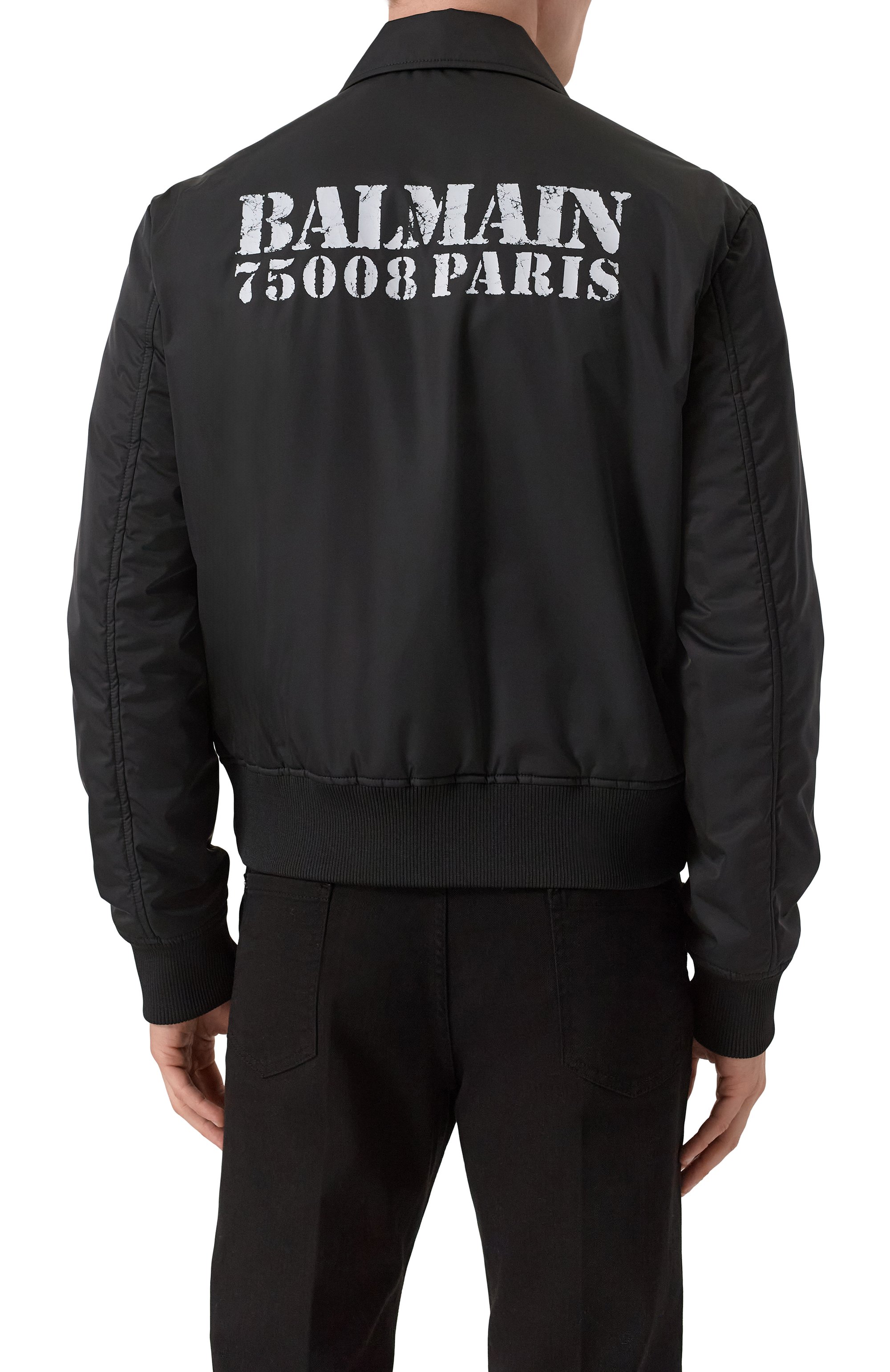 Бомбер BALMAIN черного цвета по цене 157000 руб., арт. FH1TFA50/XL24, фото 4 Бомбер BALMAIN, арт. FH1TFA50/XL24, фото 4