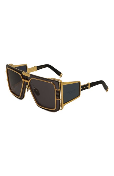 Женские солнцезащитные очки BALMAIN черного цвета, арт. BPS-102K | Фото 1 (Тип очков: С/з; Кросс-КТ: С/з-унисекс; Оптика Гендер: оптика-унисекс; Очки фор�ма: Маска)
