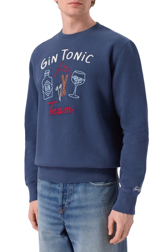 Хлопковый свитшот MC2 Saint Barth S0H0004-02645I/S0H0 N Синий  S0H0004-02645I/S0H0 N Фото 3