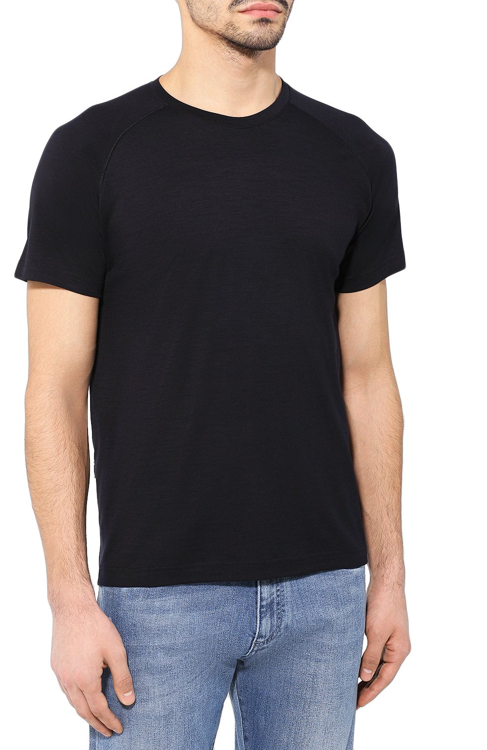 Шерстяная футболка ZEGNA темно-синего цвета по цене 29950 руб., арт. V8390/ZZT653, фото 3 Шерстяная футболка ZEGNA, арт. V8390/ZZT653, фото 3