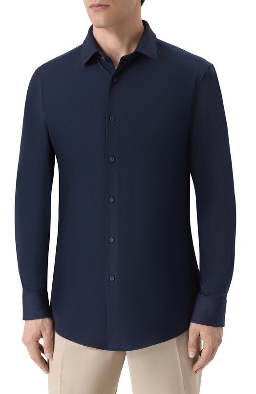 Хлопковая рубашка BOSS 50474283 Синий  50474283 Фото 3