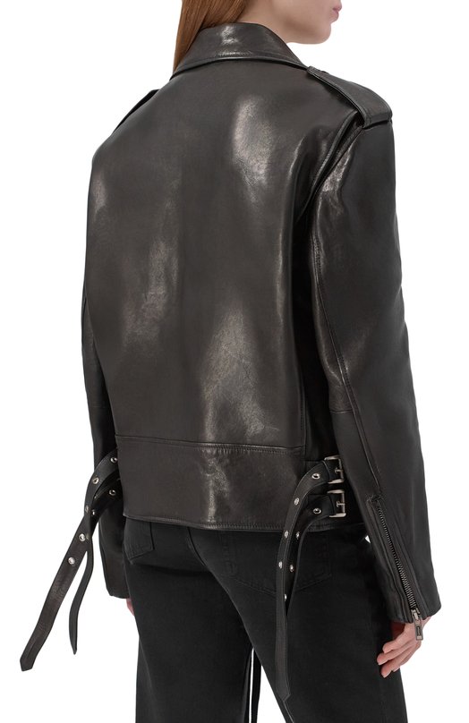 Кожаная куртка Ann Demeulemeester B0012369/LT137 Чёрный  B0012369/LT137 Фото 4