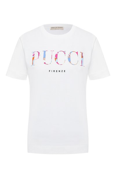 Женская хлопковая футболка EMILIO PUCCI, арт. 0EJP73/0E987