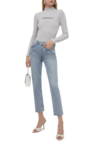 Боди из вискозы OFF-WHITE серого цвета по цене 65950 руб., арт. 0WHF025F21KNI001, фото 2 Боди из вискозы OFF-WHITE, арт. 0WHF025F21KNI001, фото 2