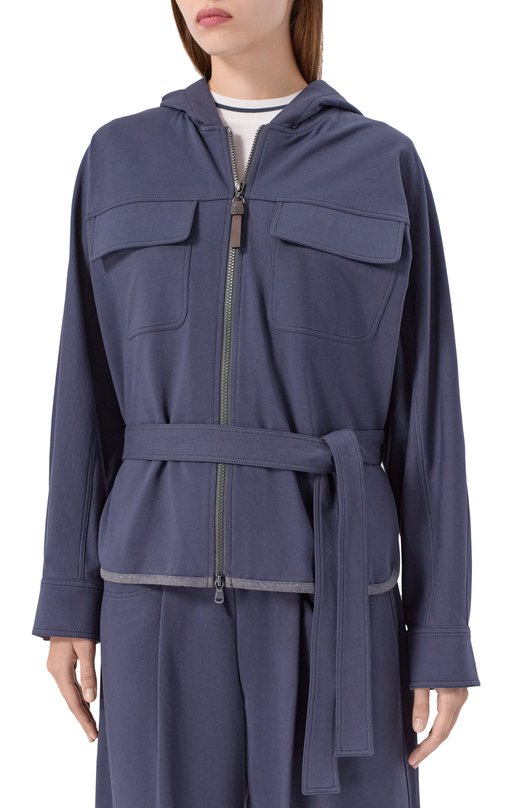 Хлопковая толстовка Brunello Cucinelli MH827S0506 Синий  MH827S0506 Фото 3