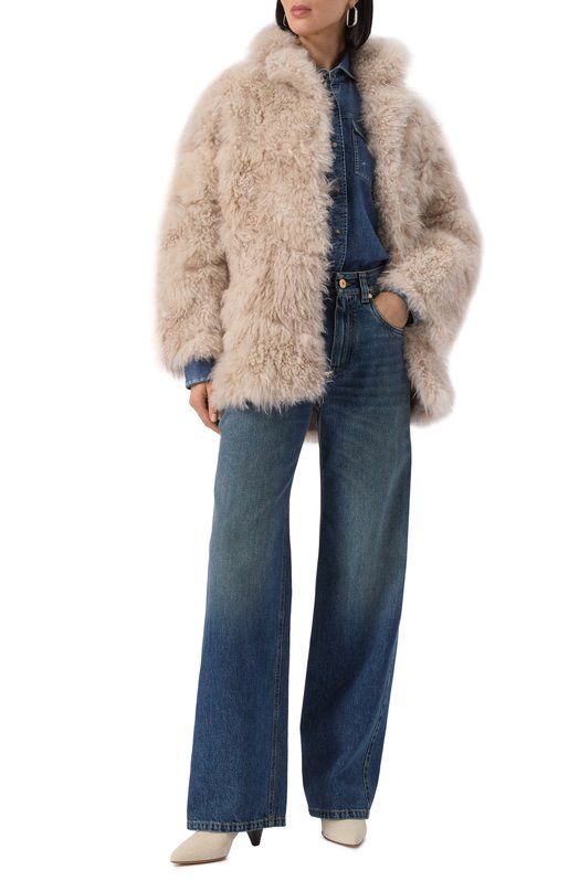 Шуба из козы Simonetta Ravizza F05C0136H13SP Бежевый  F05C0136H13SP Фото 2