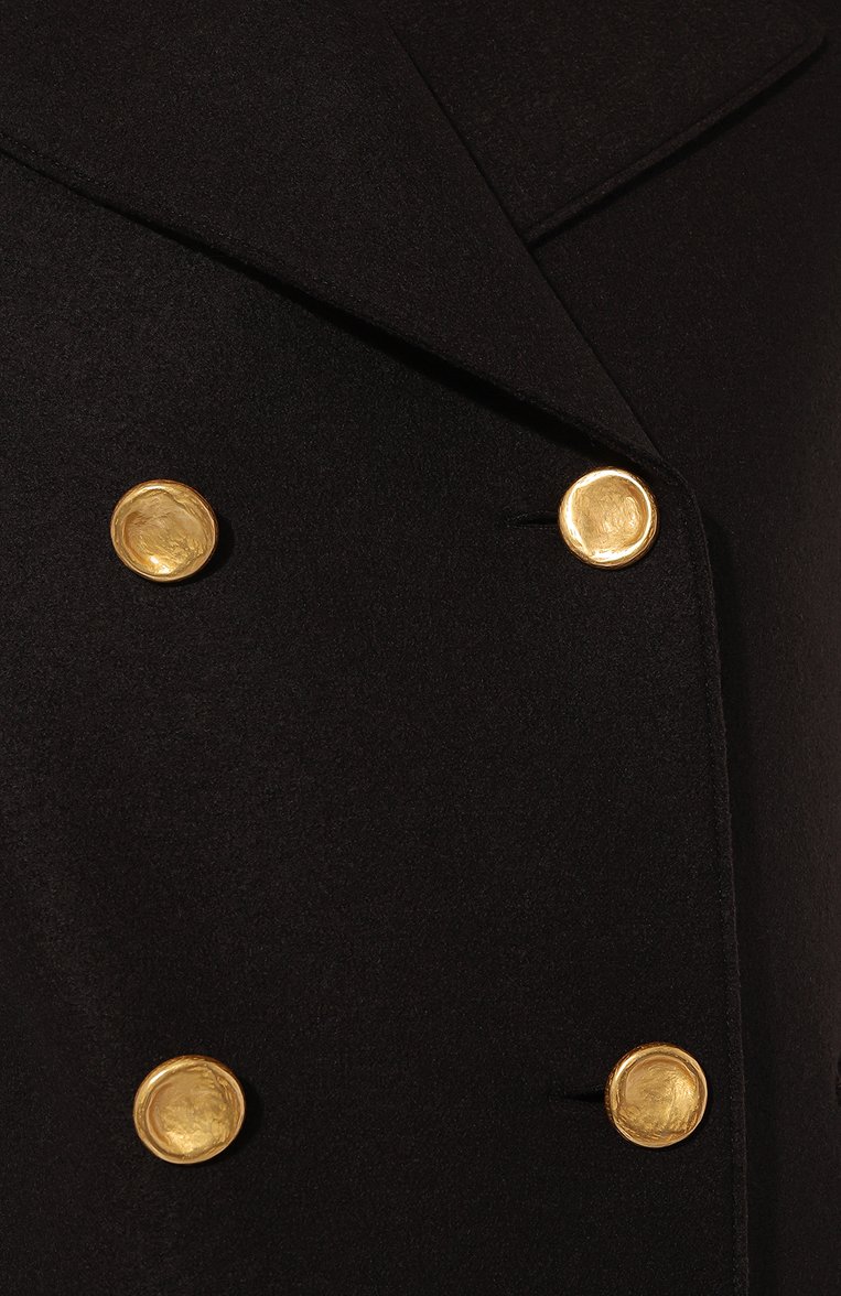 Женское шерстяное пальто HARRIS WHARF LONDON темно-коричневого цвета, арт. A1275MLK | Фото 5 (Материал внешний: Шерсть; Рукава: Длинные; Материал сплава: Проставлено; Стили: Классический; Длина (верхняя одежда): Длинные; Драгоценные камни: Проставлено; 1-2-бортные: Двубортные)