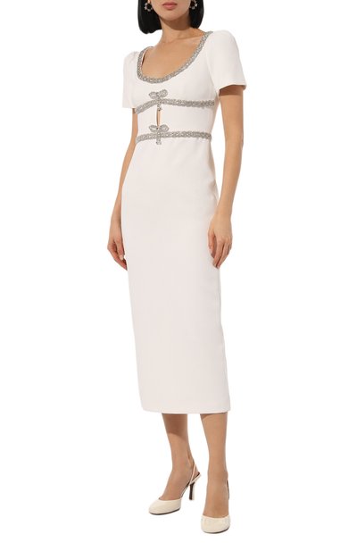 Платье с отделкой стразами SELF-PORTRAIT, арт. PF24-161M-W, фото 2