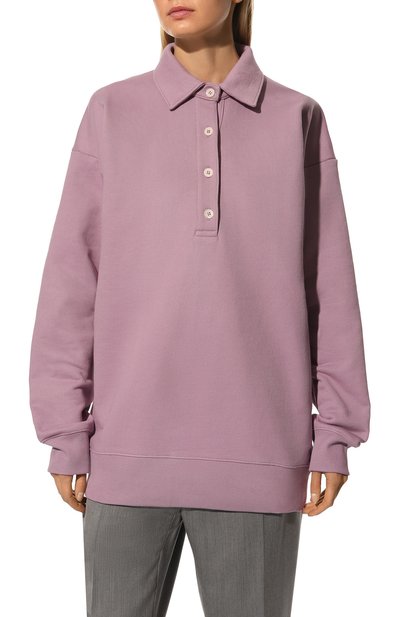 Хлопковое поло DRIES VAN NOTEN сиреневого цвета по цене 45600 руб., арт. 222-011129-5615, фото 3 Хлопковое поло DRIES VAN NOTEN, арт. 222-011129-5615, фото 3