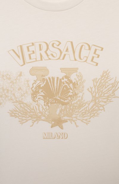 Хлопковая футболка VERSACE, арт. 1000239/1A11428/4-6, фото 3
