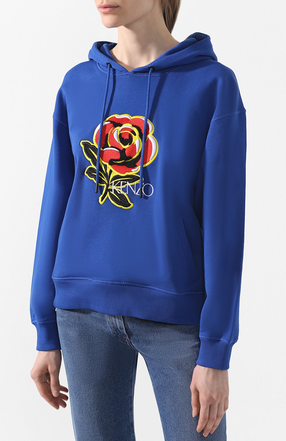Хлопковое худи KENZO синего цвета по цене 25250 руб., арт. 2SW777952, фото 3 Хлопковое худи KENZO, арт. 2SW777952, фото 3