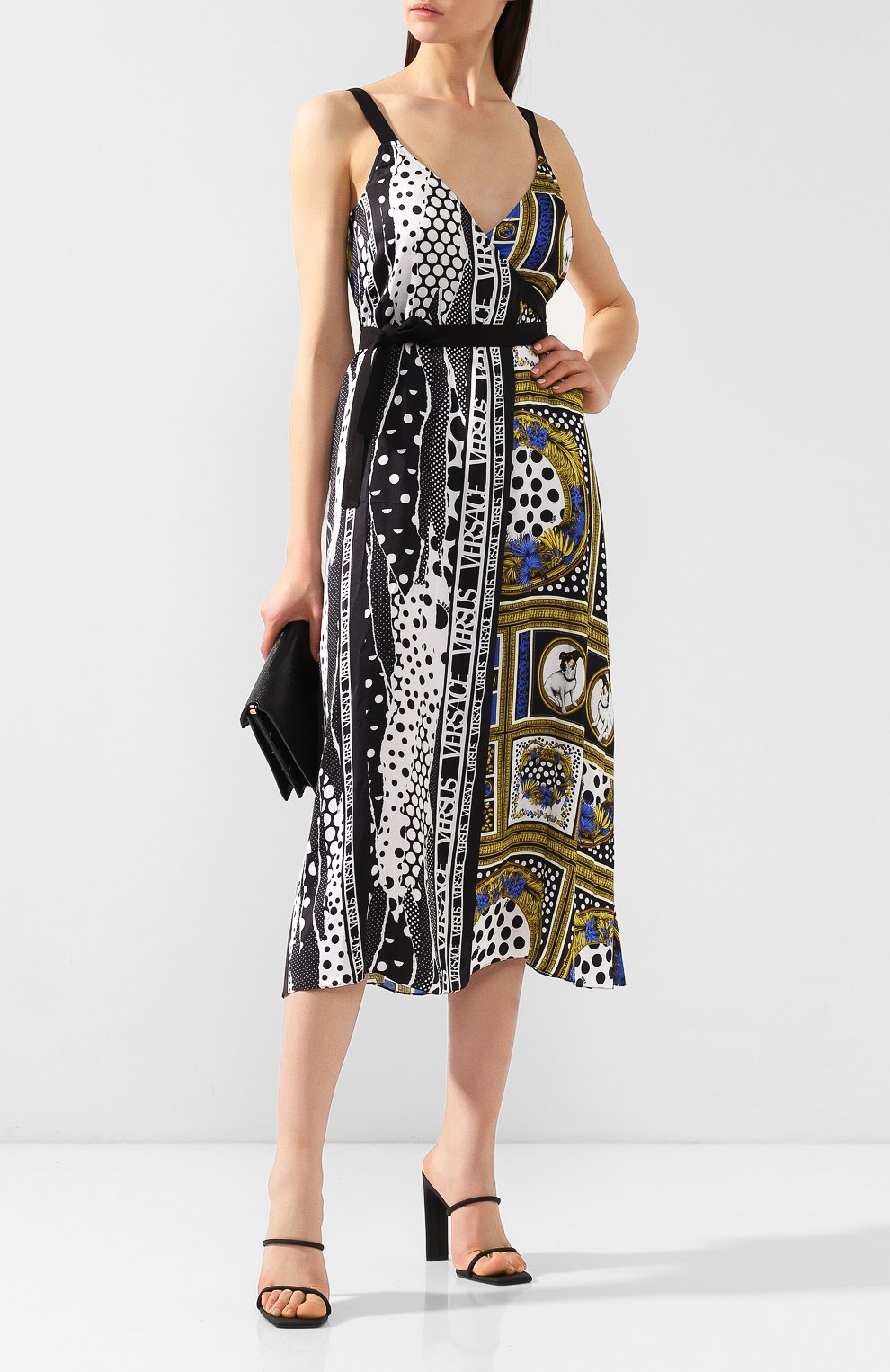 Платье с принтом VERSUS VERSACE разноцветного цвета по цене 59950 руб., арт. BD01135/BT10932, фото 2 Платье с принтом VERSUS VERSACE, арт. BD01135/BT10932, фото 2