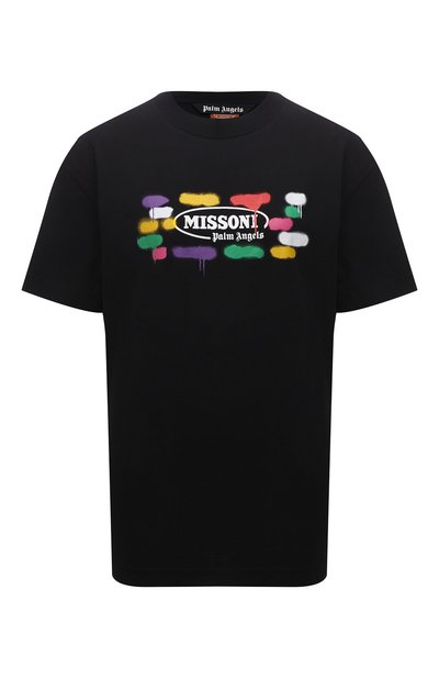 Женская хлопковая футболка palm angels x missoni PALM ANGELS, арт. PMAA001F21JER0281001/W