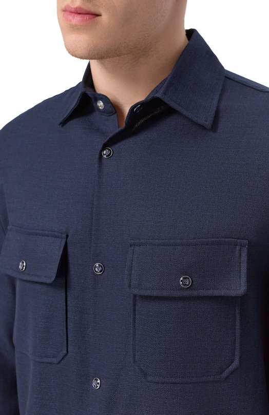 Шерстяная рубашка Marco Pescarolo NEXT/5318_001 Синий  NEXT/5318_001 Фото 5