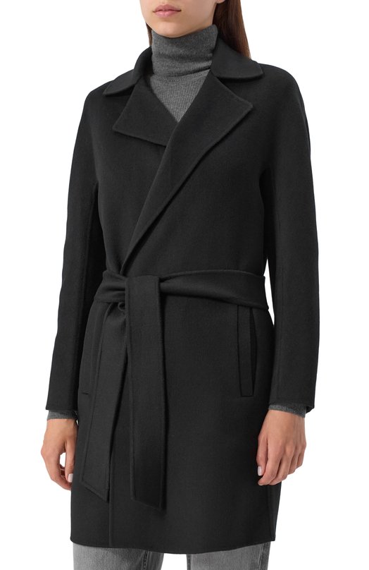 Пальто из шерсти и кашемира Max Mara Studio AJACCI0 Чёрный  AJACCI0 Фото 3