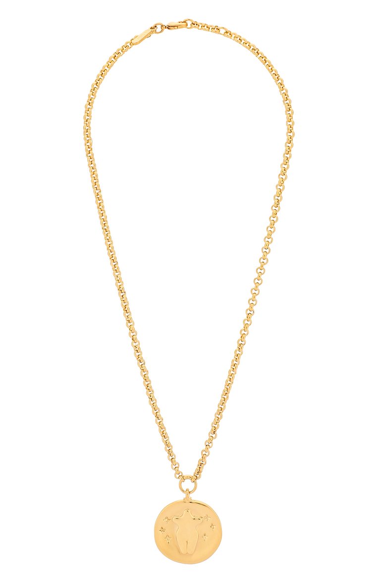 Женская колье emoji CHLOÉ золотого цвета, арт. CHC19AF012CB79DA | Фото 1 (Статус проверки: Проверена категория; Материал: Металл; Нос: Не проставлено; Региональные ограничения белый список (Axapta Mercury): Не проставлено)