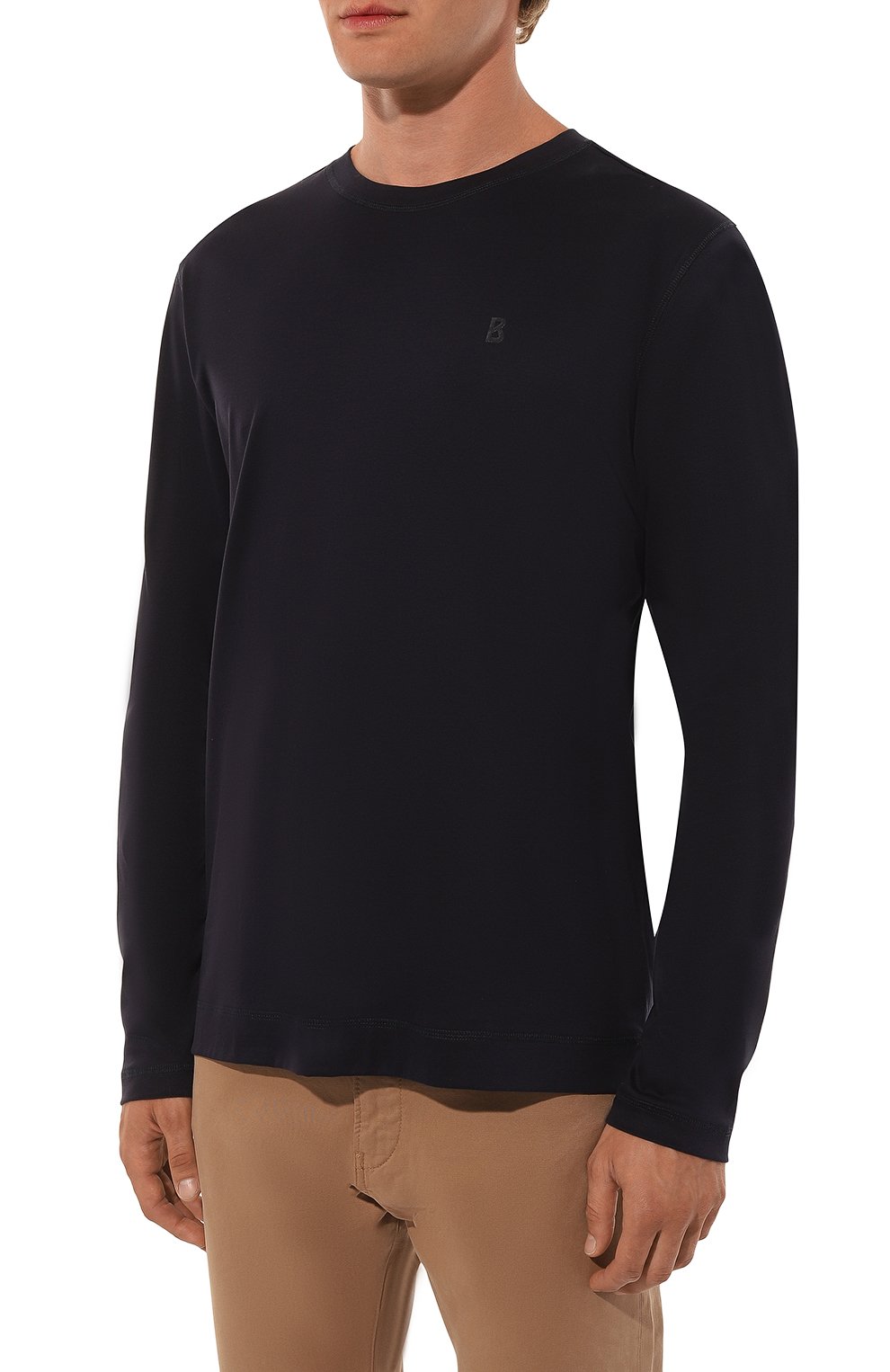 Хлопковый лонгслив BOGNER темно-синего цвета по цене 20100 руб., арт. 58299178, фото 3 Хлопковый лонгслив BOGNER, арт. 58299178, фото 3