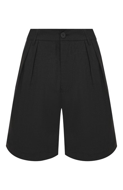 Шорты изо льна и вискозы HINNOMINATE черного цвета по цене 15250 руб., арт. HMABW01856, фото 1 Шорты изо льна и вискозы HINNOMINATE, арт. HMABW01856, фото 1