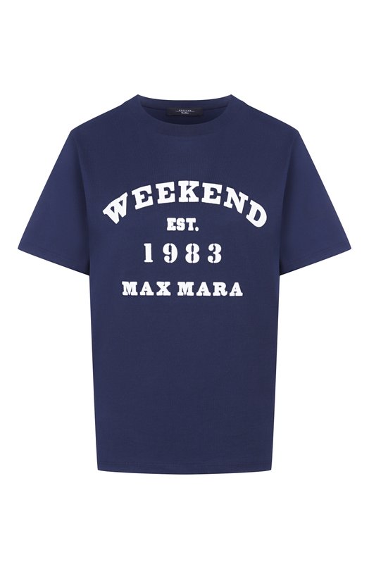 Хлопковая футболка Weekend Max Mara TENUE Синий TENUE