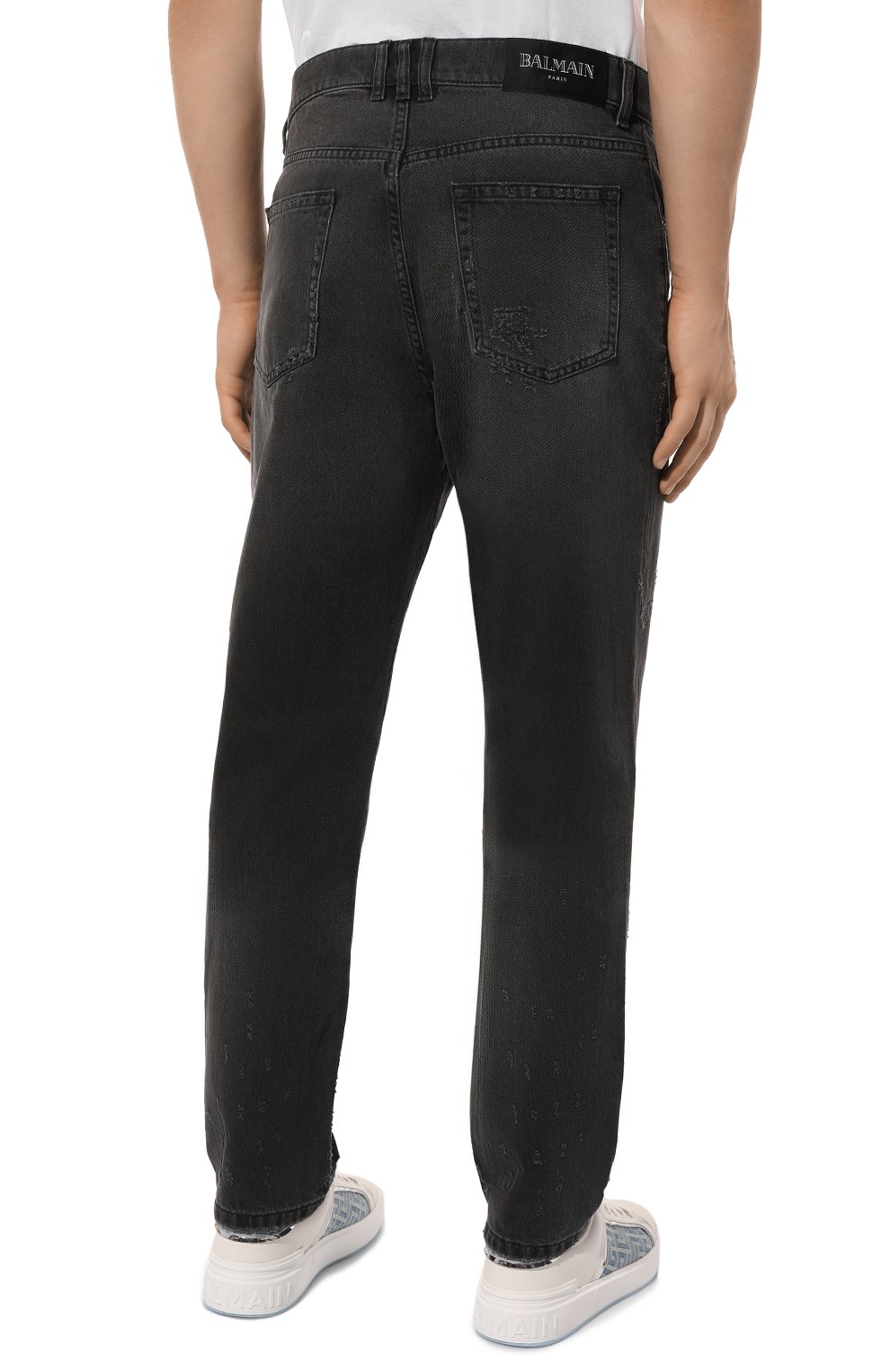 Джинсы BALMAIN темно-серого цвета по цене 87650 руб., арт. DH1MI043/DE68, фото 4 Джинсы BALMAIN, арт. DH1MI043/DE68, фото 4