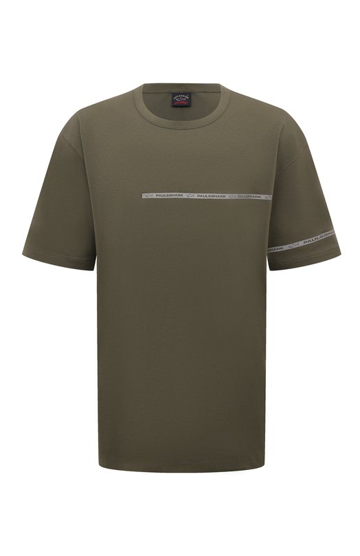 Хлопковая футболка Paul&Shark 23411033/3XL-6XL Хаки 23411033/3XL-6XL