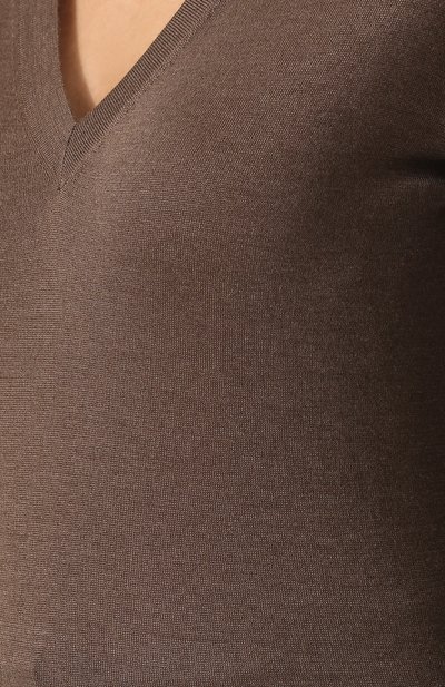 Пуловер из смеси кашемира и шелка BRUNELLO CUCINELLI коричневого цвета по цене 94450 руб., арт. M13800002, фото 5 Пуловер из смеси кашемира и шелка BRUNELLO CUCINELLI, арт. M13800002, фото 5