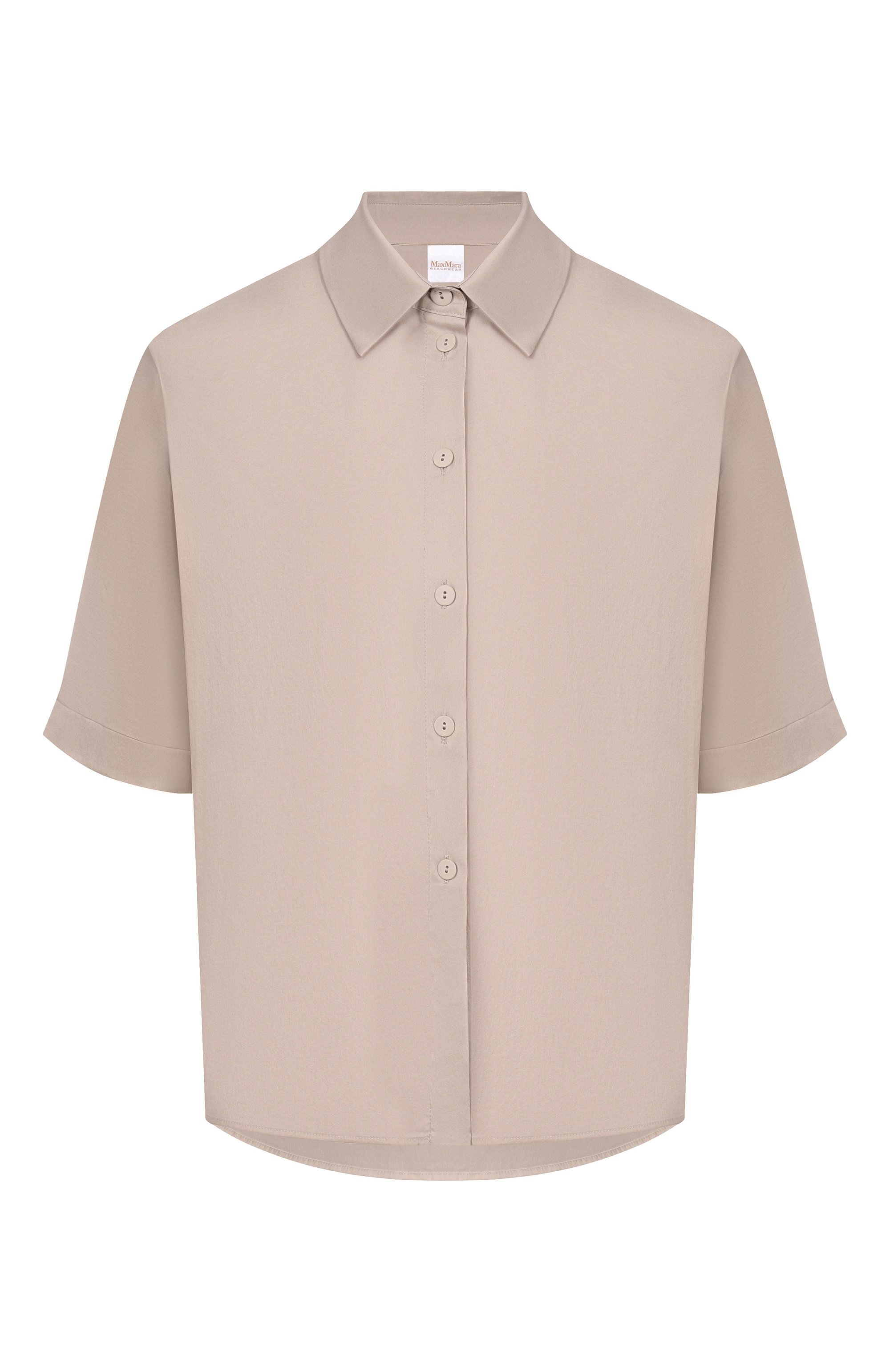 Хлопковая рубашка MAX MARA бежевого цвета по цене 29660 руб., арт. BCHPITTURA 261611102, фото 1 Хлопковая рубашка MAX MARA, арт. BCHPITTURA 261611102, фото 1