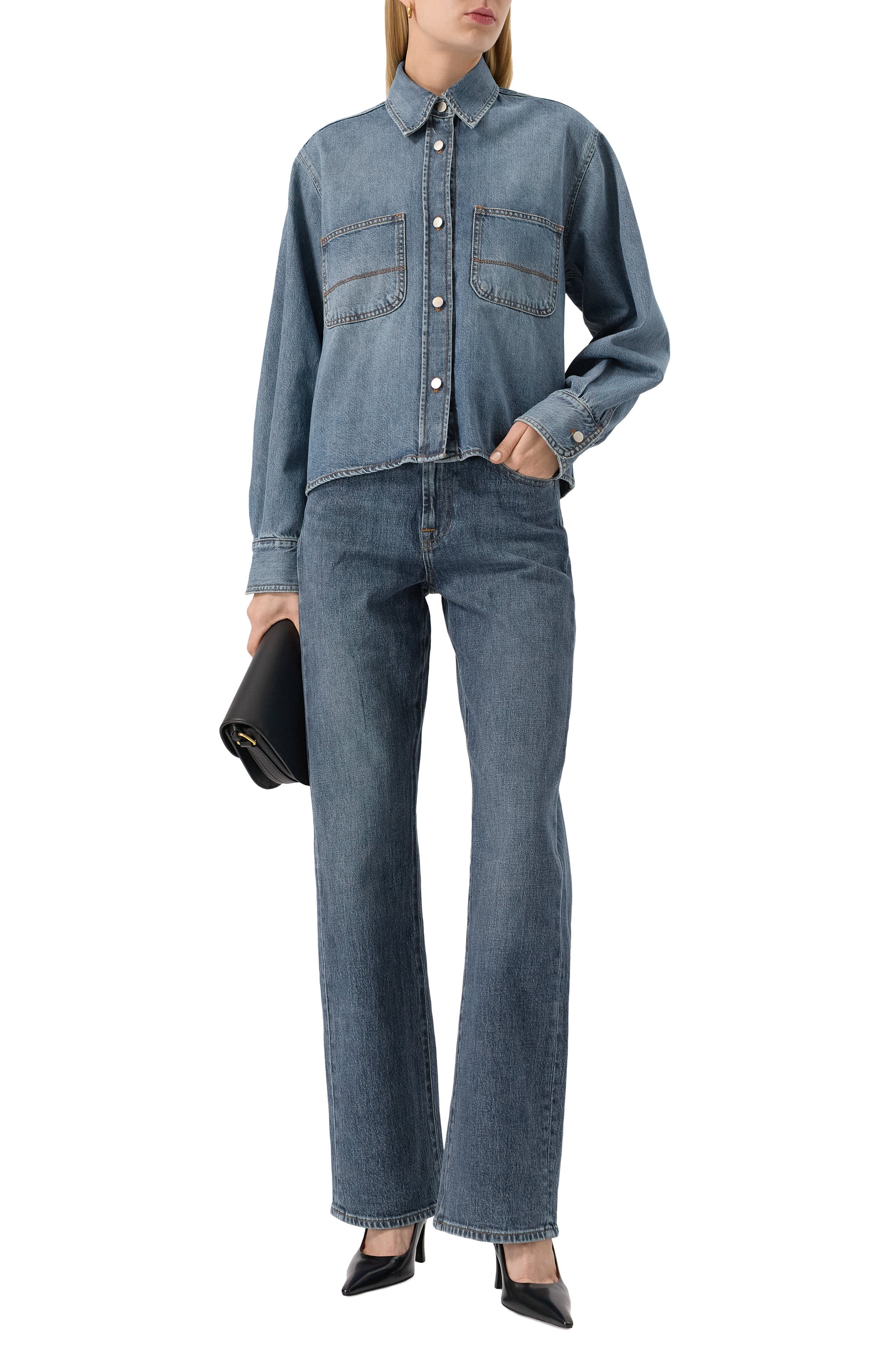 Джинсы 7 FOR ALL MANKIND синего цвета по цене 24150 руб., арт. JSSTC100JA, фото 2 Джинсы 7 FOR ALL MANKIND, арт. JSSTC100JA, фото 2