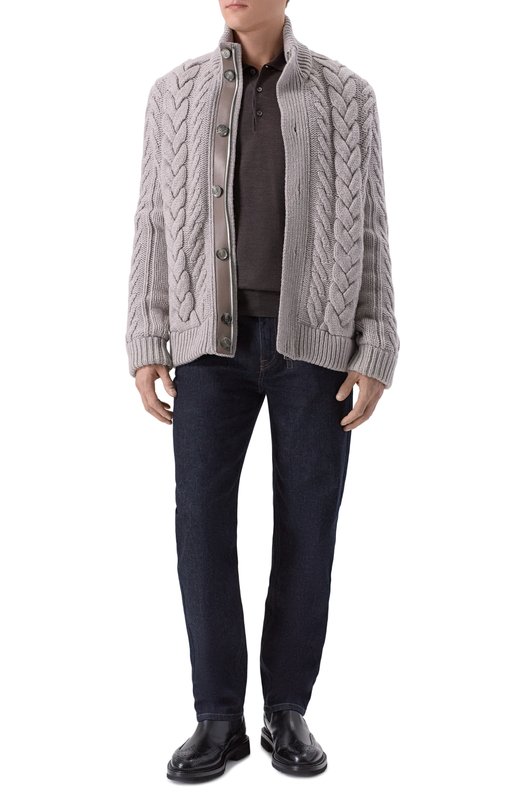 Кашемировый кардиган Brioni UMT30L/0DK15 Серый  UMT30L/0DK15 Фото 2