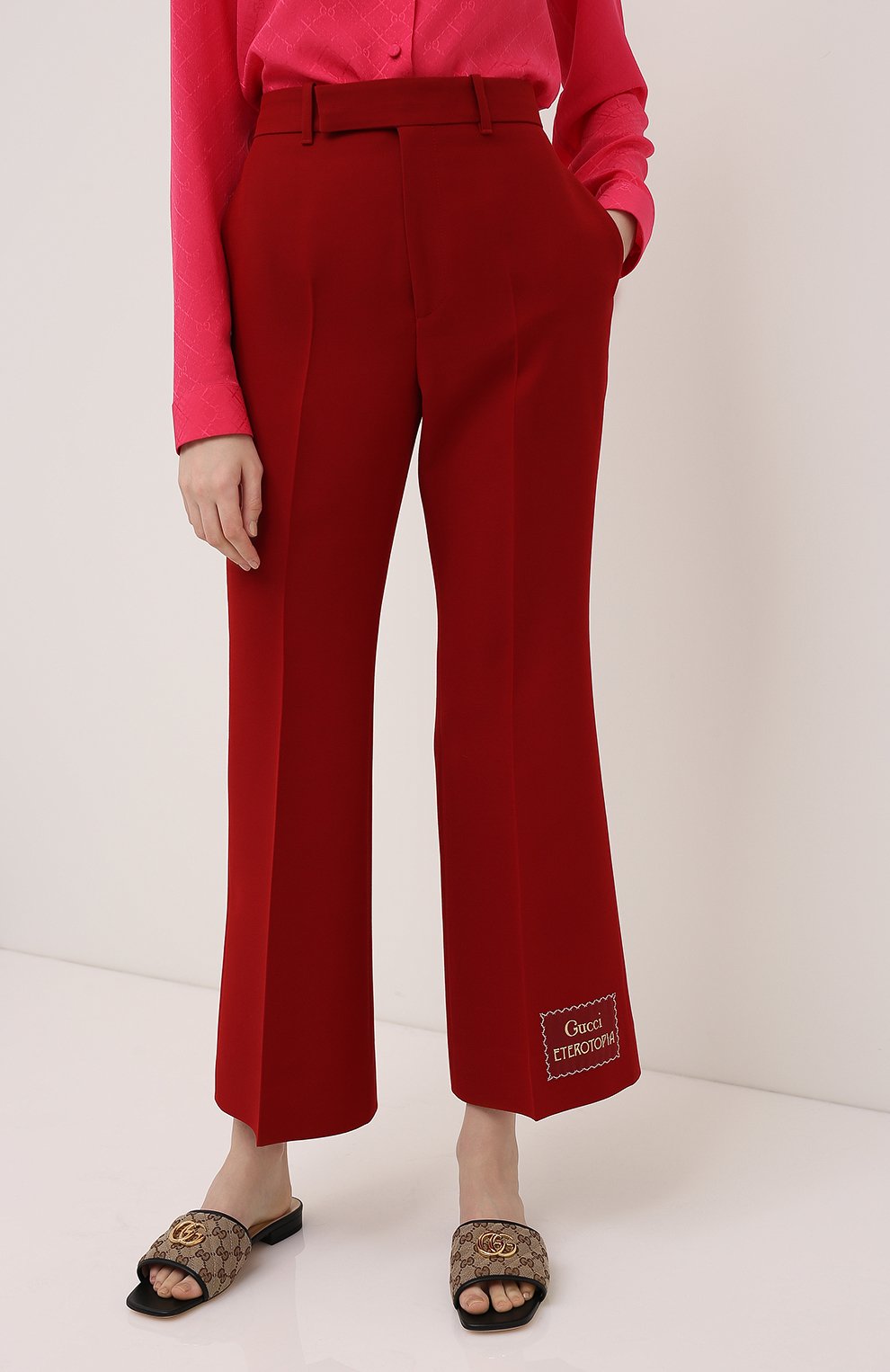 Брюки из шелка и шерсти GUCCI, арт. 621941/ZAD88, фото 3