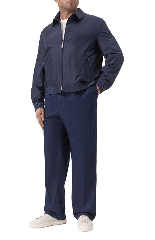 Хлопковые брюки Kiton UPR003LK0620F02 Синий  UPR003LK0620F02 Фото 2