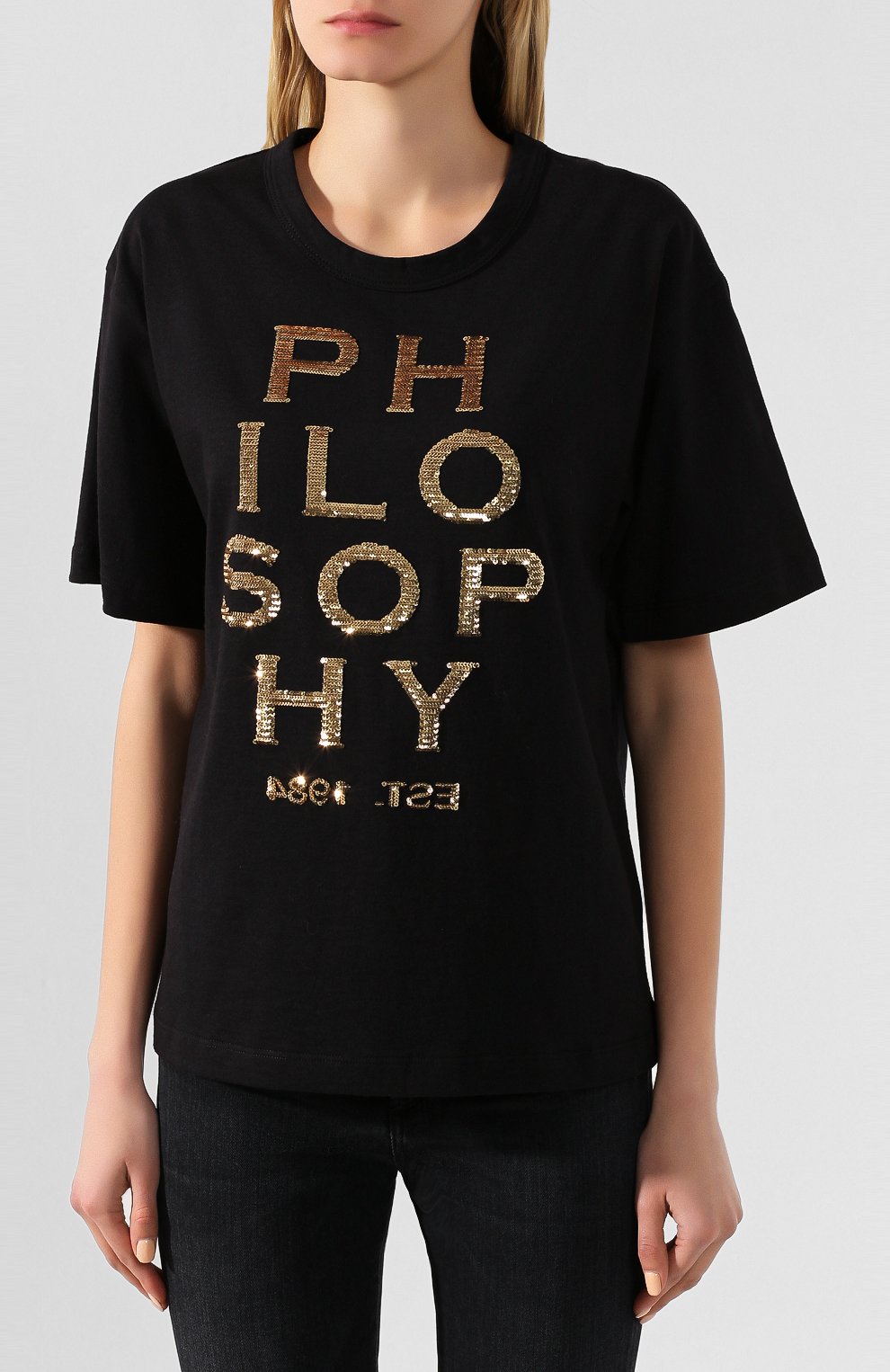Хлопковая футболка PHILOSOPHY DI LORENZO SERAFINI, арт. A0709/745, фото 3