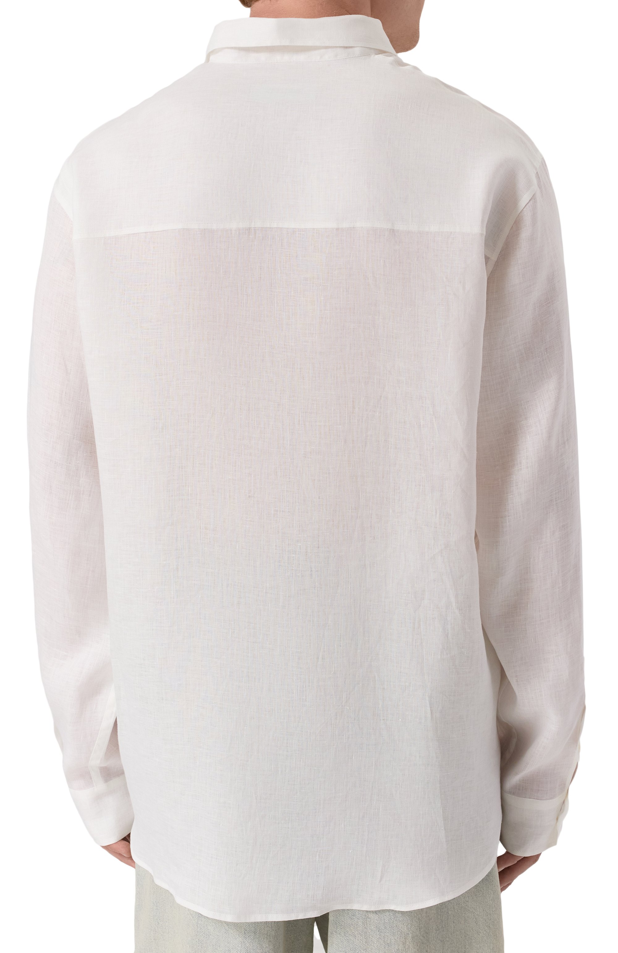 Льняная рубашка DSQUARED2 белого цвета по цене 78600 руб., арт. S78DM0048/D35294, фото 4 Льняная рубашка DSQUARED2, арт. S78DM0048/D35294, фото 4