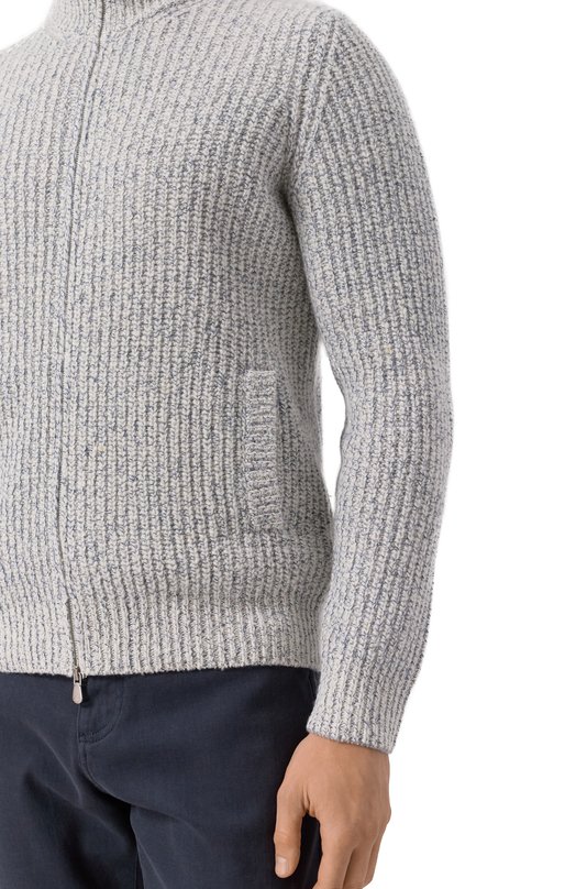 Кардиган из шерсти и шелка Brunello Cucinelli MRI55511 Голубой  MRI55511 Фото 5